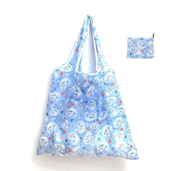 

Wholesale Fashion Eco-friendly Pouch Foldable Reusable Folding Polyester Shopping Bag, Customized color