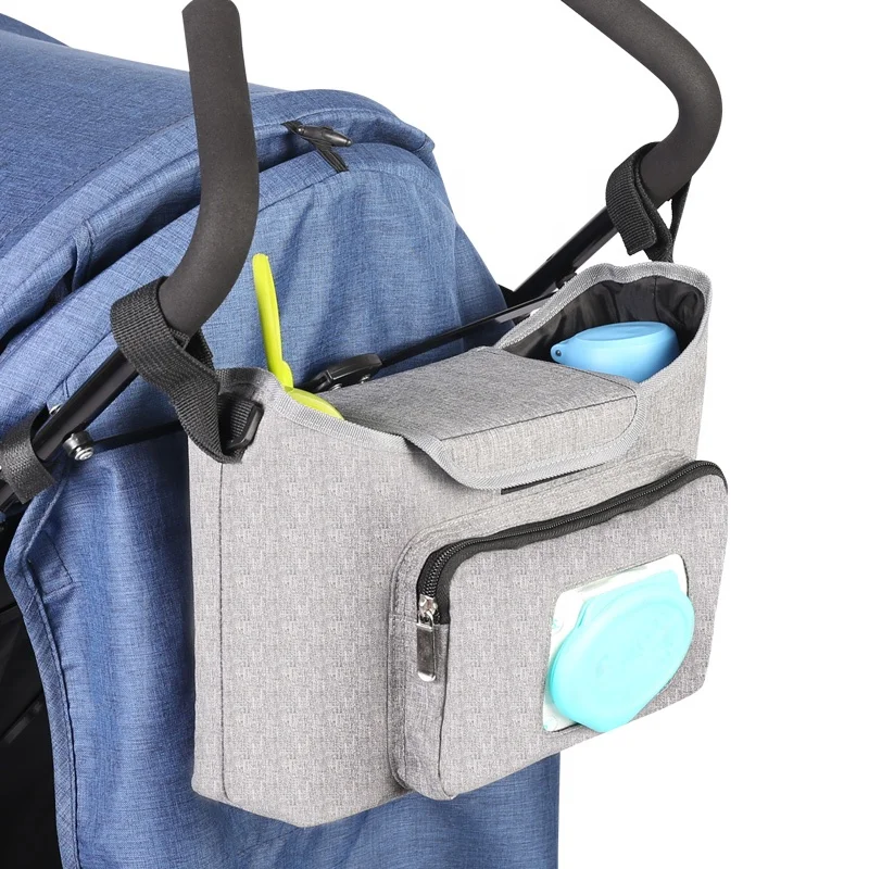 

Universal Grey Kodra Fabric Stroller Organizer Baby Stroller Bag Mommy Diaper Bag