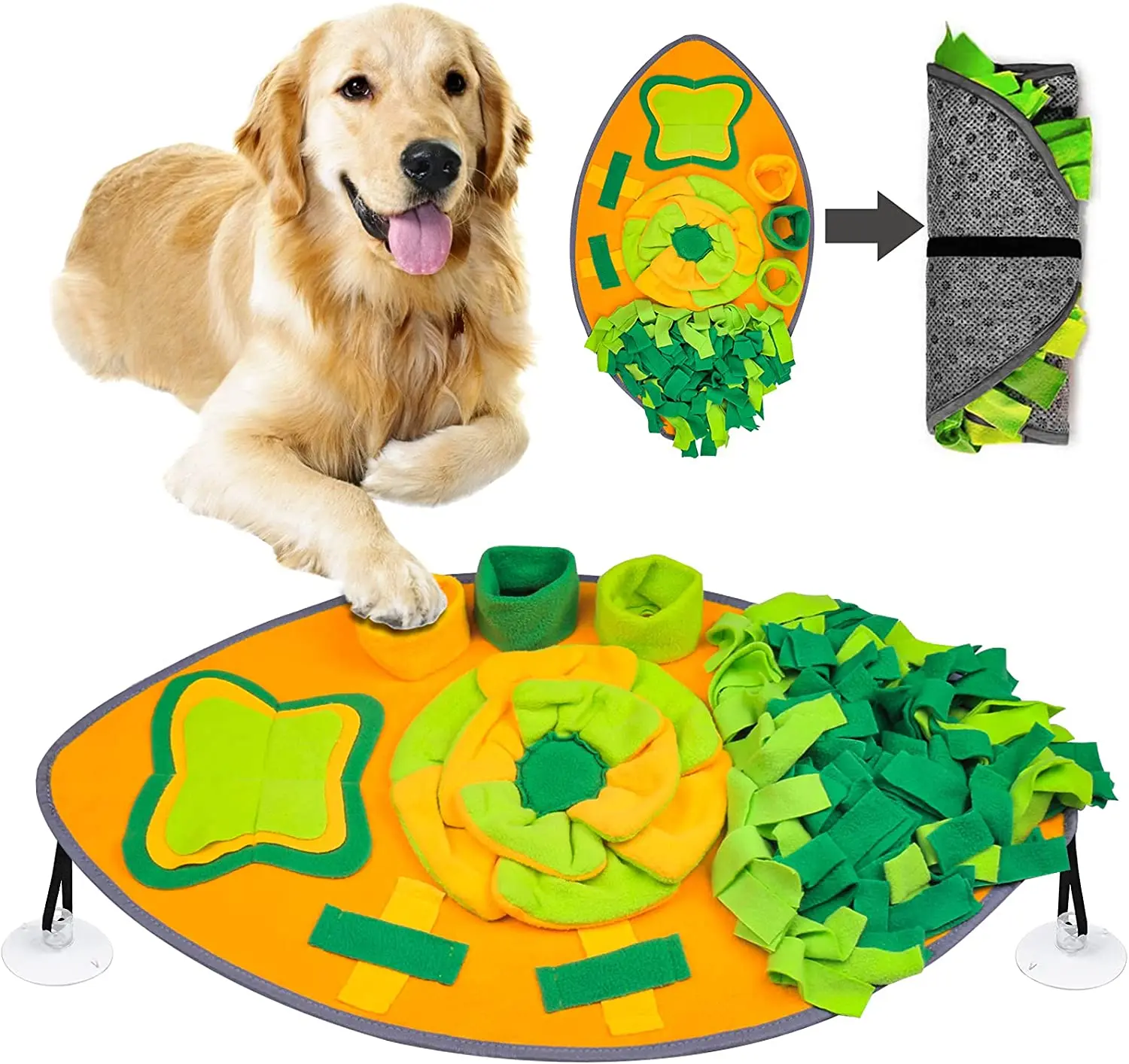 

Puppy Food Feeder Puzzle Toy Sniff Mat Stimulation Natural Interactive Slow Feeding Activity Pet Snuffle Mat Pad for Dogs, Photo or custom