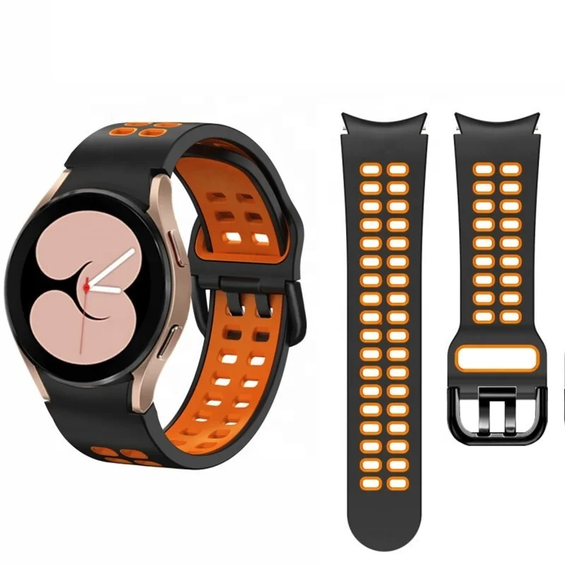 

20mm Curved End Smartwatch Silicone Band For Samsung Galaxy Watch 4 Classic 46mm 42mm Straps Galaxy Watch4 44mm 40mm Watchbands