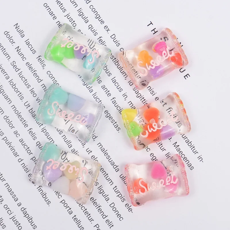 

Paso Sico 17*24mm 2 Types Colors Deep Light Heart Transparent Sweet Candy Resin Nail Art Decoration for DIY Manicure Accessories