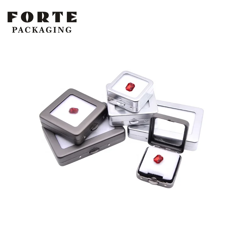 

FORTE square gem boxes metal diamond display box with sponge village