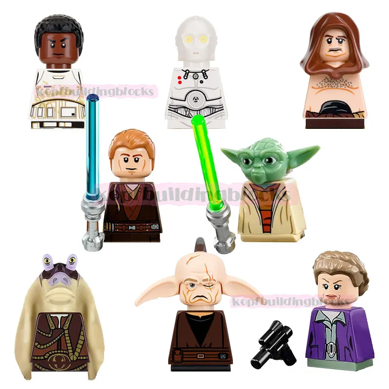 

PG8049 SW Movie Space Wars Finn Anakin K-3PO Princess Leia Mini Bricks Assemble Building Block Figure Plastic Toy for Kids