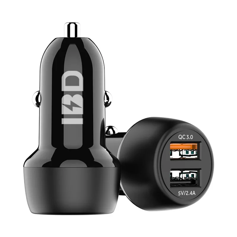 

2020 Trending Products DC 12-24V EU / Australia / UK / US Socket Standard Dual USB QC 3.0 Fast Car Charger