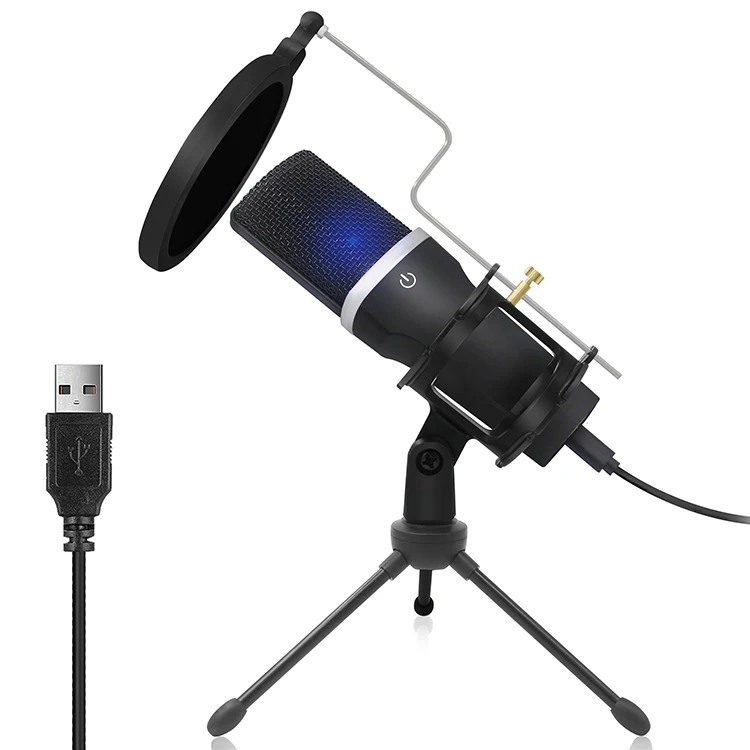 

Computer Cell Phone Live Streaming Microphone Youtube Recording Microphone Desktop Studio Podcast Condenser Microphone