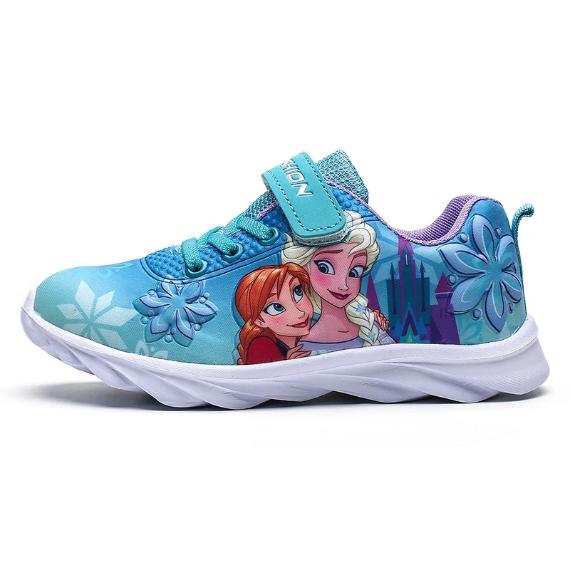 

Kids Fashion Sneakers Child Breathable Student Sports frozen princess Shoes for girl, Blue