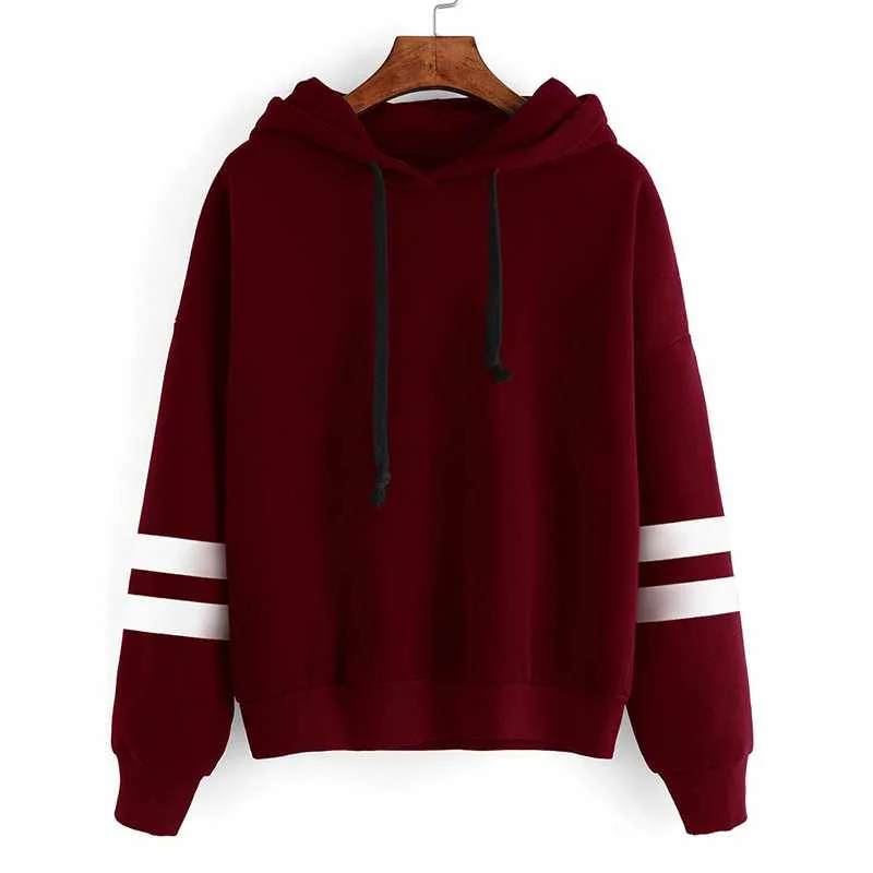 

Hoodies Cotton Fleece Solid Color Women Clothing Plain Sweatshirt Tops Female Autumn Winter Hooded Pullover Tops Coat
