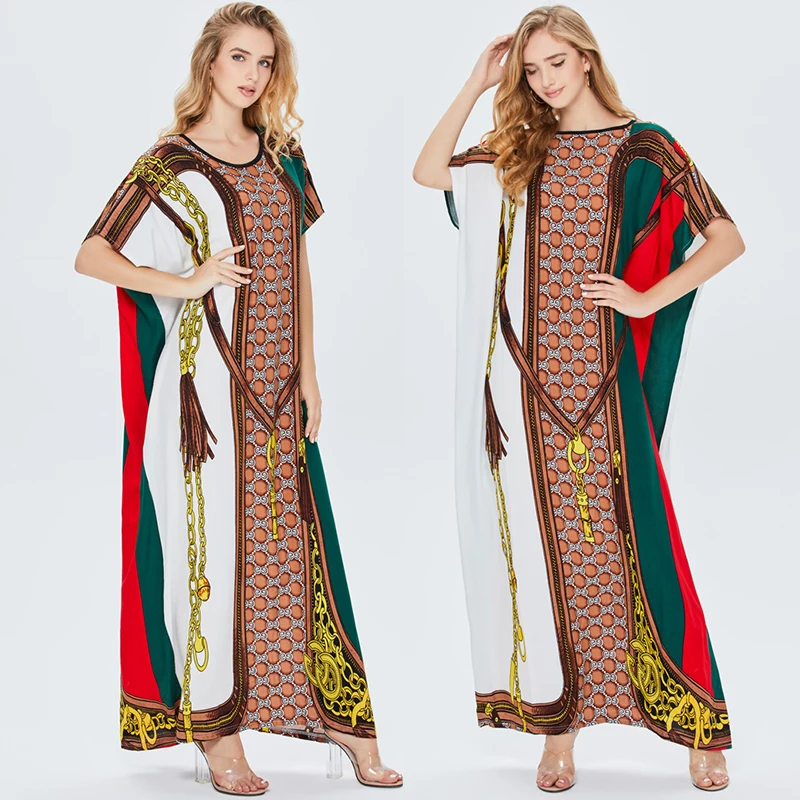 

CUCCI Summer Designer luxury fashion lady robe Casual kaftan dresses for islamic women clothing wear long maxi Dress