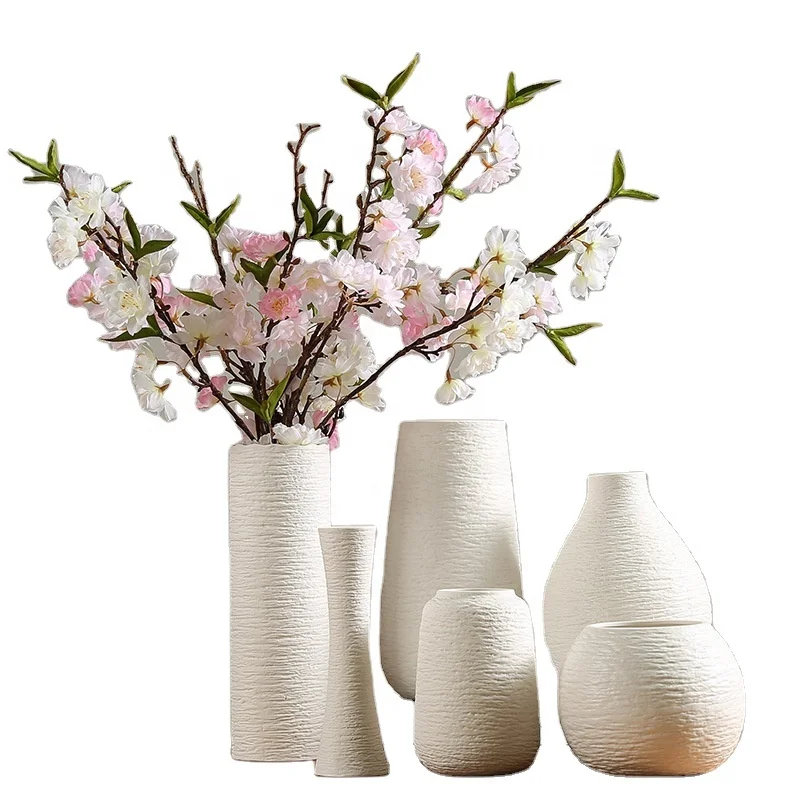 

Wholesale Ceramic Nordic Vase For Home Decor Modern Flower Vase Decorative Luxury White Porcelain Vases Set Collection