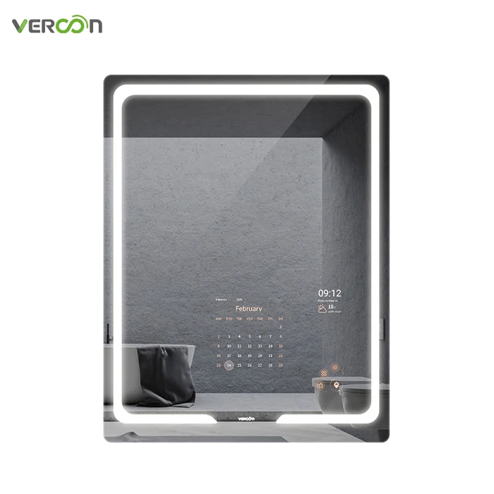 

China Vercon Mirror Lights Bathrooms Vanity Led Bathroom Mirror Size Large Bathroom Mirrors