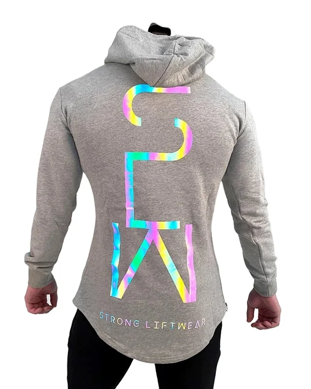 

Custom Streetwear Sport Building Pullover Mens Printing Reflective Hoodies, Custom colors