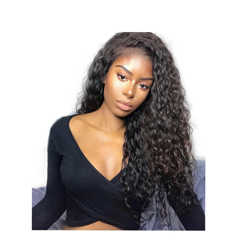 SHEENREAL 360 Lace Frontal Wig Human Hair Brazilian Water Wave 180% Density Pre Plucked 360 Lace Wigs  with Baby Hair
