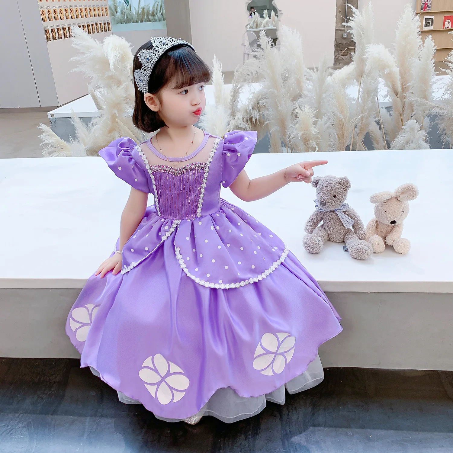 

MQATZ princess sophia dresses kids halloween costumes summer girl dress long 10 years party frocks for kids