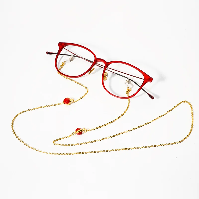 

Popular Pearl Fashion Women Reading Spectacles Cord Metal Stainless Steel Sunglasses EyeGlasses Glasses Chain Holder, Pink,red,white,black