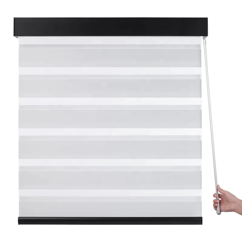 ZSTARR Light Filtering Manual Cordless Wand Control Spring Persianas Day and Night Zebra Blinds Shades for Window