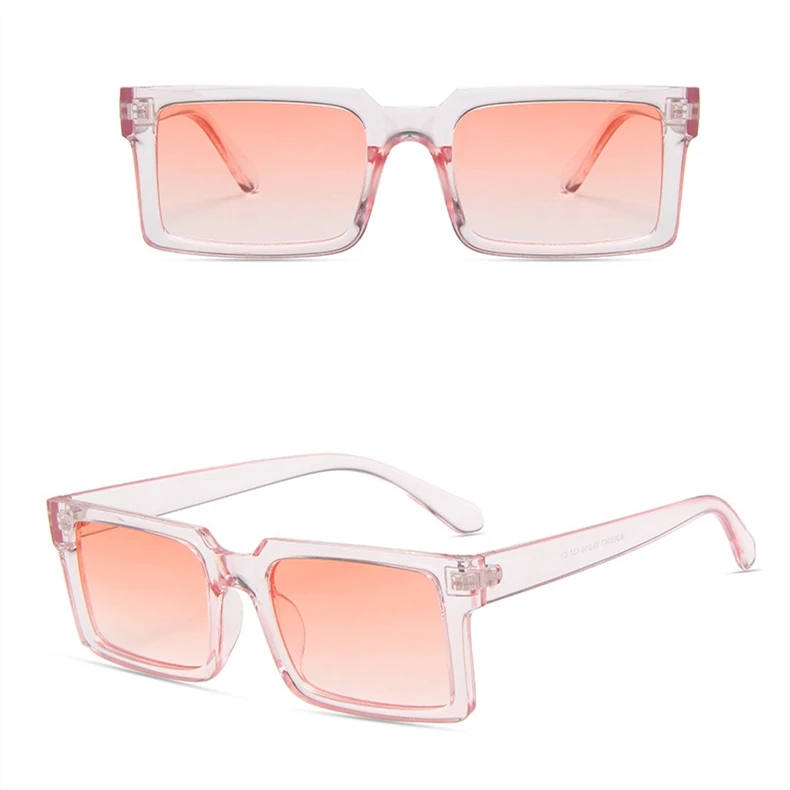 

DLL98047 90s custom shades tinted color lens sun glasses for ladies rectangle trendy sunglasses