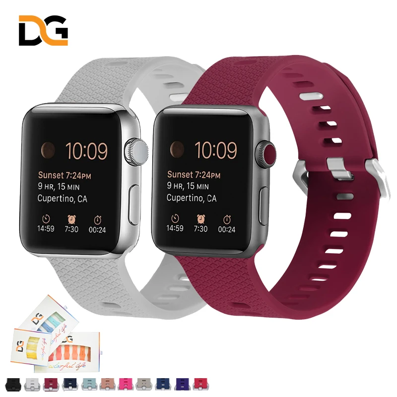 

Silicone Smart watch band 38mm 40mm 42mm 44mm 41mm 45mm smart Silicone apple watch band strap, Optional
