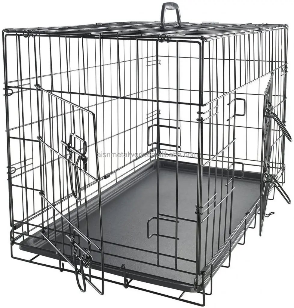 

Manufacture Foldable Big Dog Cages Playpen Cheap Dog Kennels Crate Large Dog House, Black