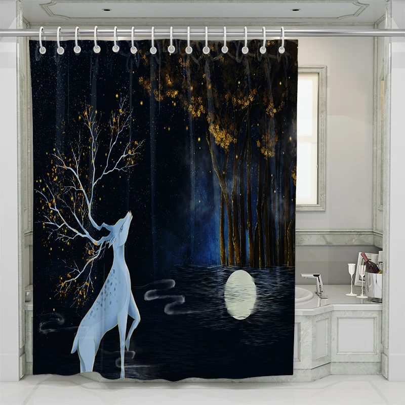 

Factory customized thick waterproof and mildewproof peach skin shower curtain bathroom curtain