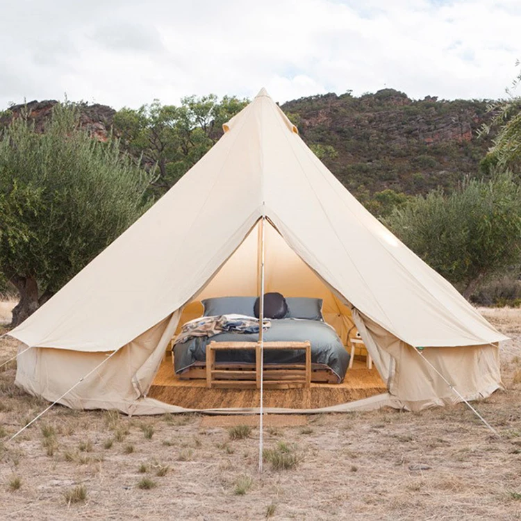 

Bell Tent Heavy Duty Waterproof Family Camping Bell Tent For Outdoor Wedding Party Tent, White