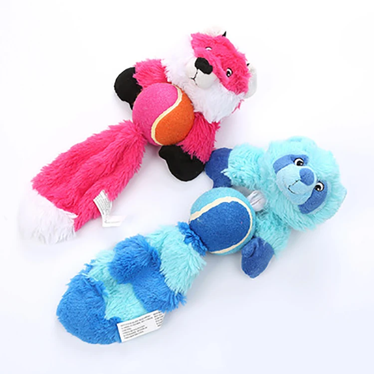 

Hot Cute Bear Fox Plush Eco Friendly Luxury Squeaky Pet Dog Toy Ball for Dogs, Picture showed