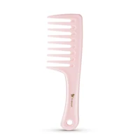 

Wholesale portable pink ABS plastic detangling wide tooth comb for long thick hair