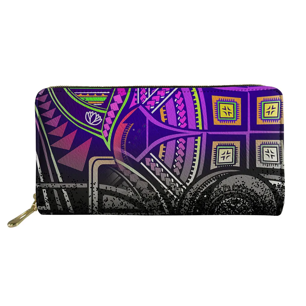 

Customized Purple Ruffle Style Long Zipper Luxury Wallet Picking Up Credit Card Holder Cash Wallet Leather Women's Long Wallet, Customized/multicolors