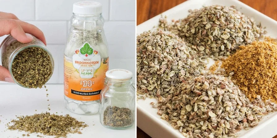 Various homemade herb blends in jars
