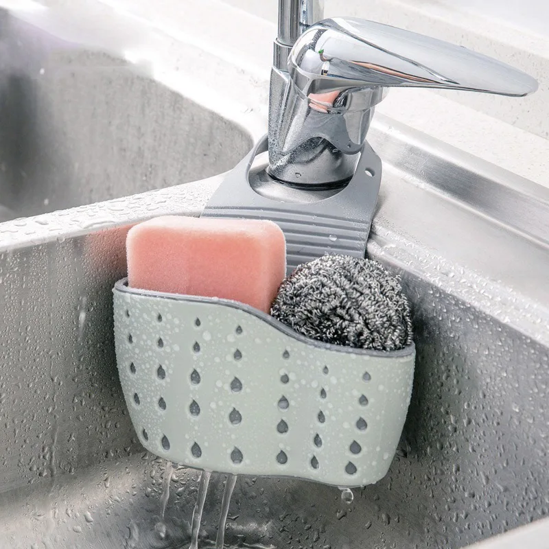 

Kitchen Gadgets Kitchen Accessories Utensils Organizer Adjustable Snap Sink Soap Sponge Holder Hanging Drain Basket, Multi colors