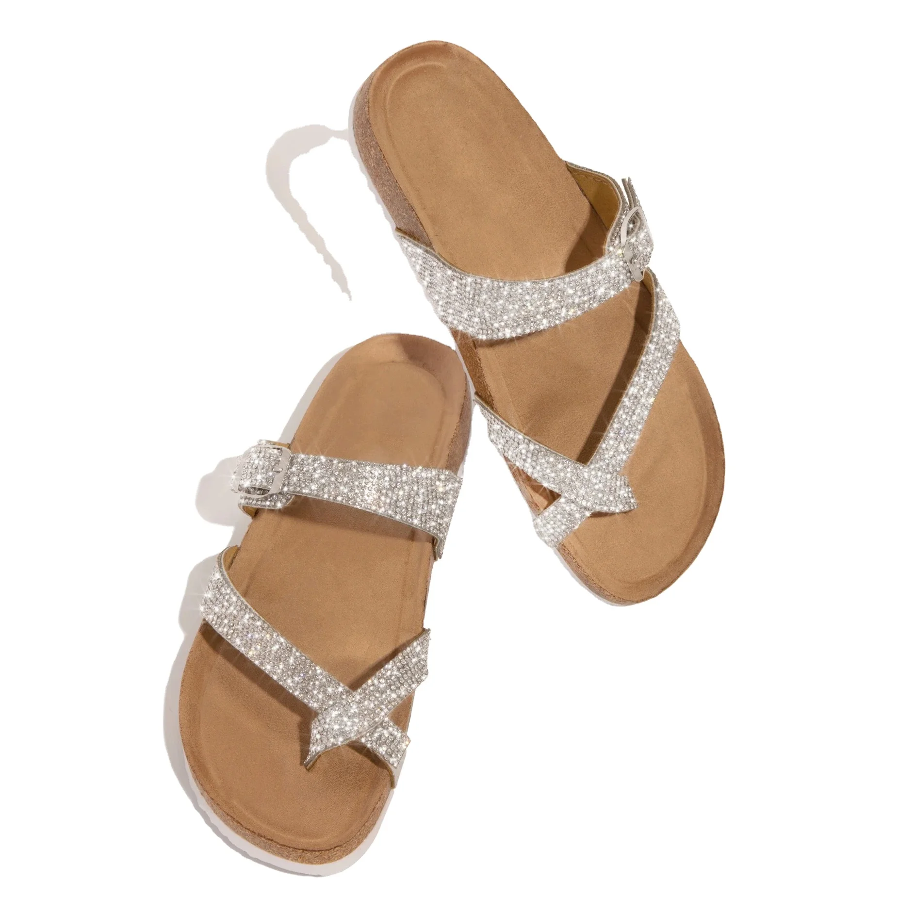 

2020 Fashion diamond-studded slippers and sandals European and American plus-size flip-flops for women