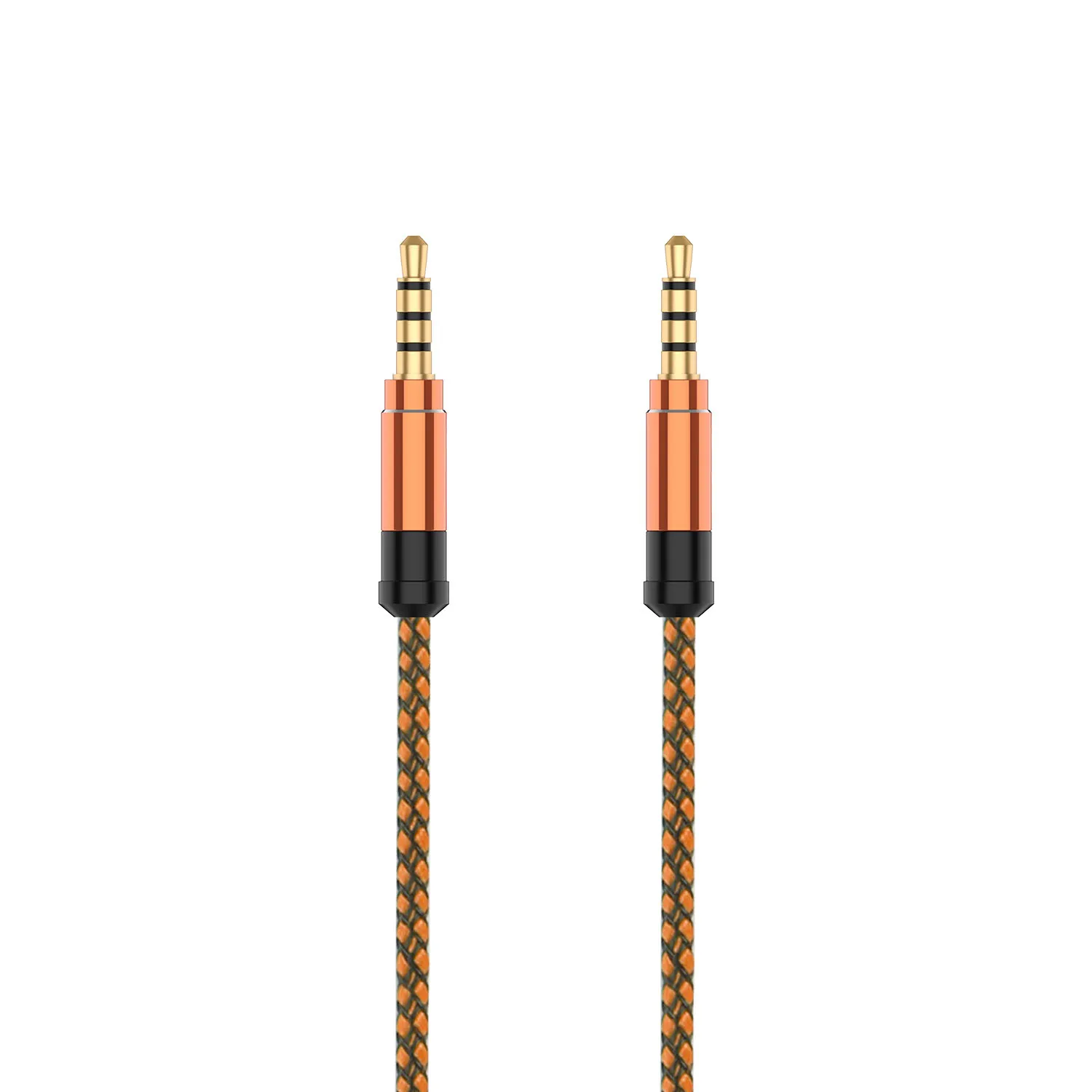 

Cheaper Price 1.5 Meter Nylon Braided 4 pole High Grade 3.5mm Male to Male Aux Car Audio Cable, Multi colors