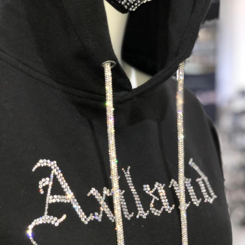 

100%cotton pullover warm us size blank hoodies men custom rhinestone hoodie