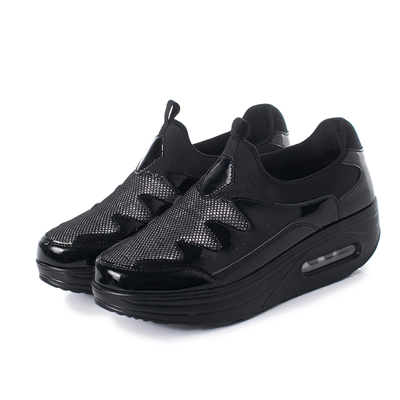 

PU outsole black fashion sports casual women shoes