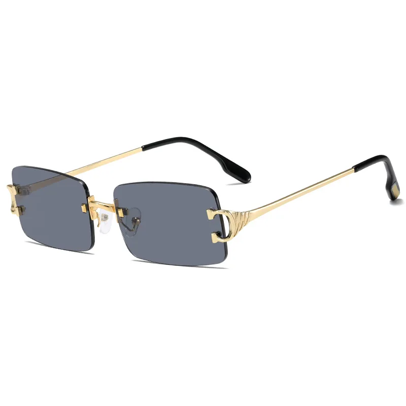 

Drop shipping fashion trendy sunglasses 2021 women sun glasses frameless rimless eyewear