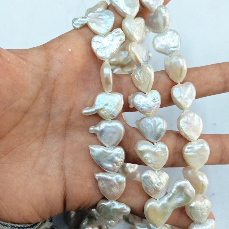 
11-12mm Natural Freshwater Pearl Heart Shaped Pearls Wholesale Heart Baroque Pearl 