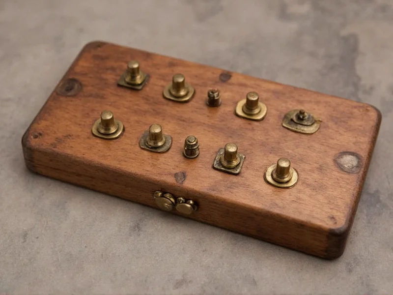 Reclaimed wood fidget board with brass switches and gears