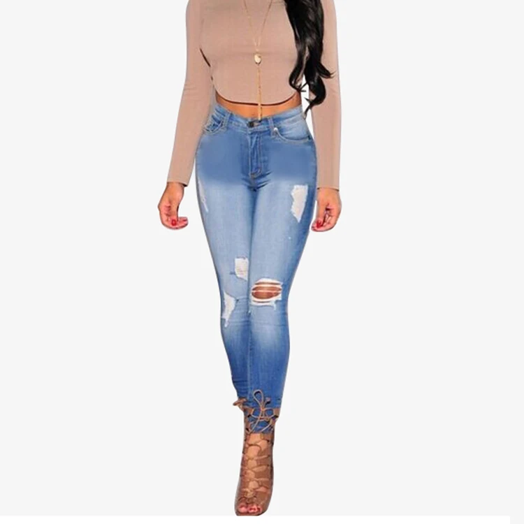 ripped stretch skinny jeans womens