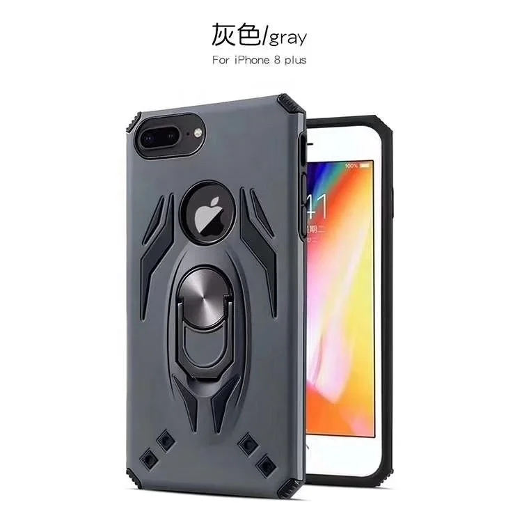

2019 New Heavy Duty 2 in 1 Double Protective PC Kickstand TPU Phone Case for iphone 8 plus