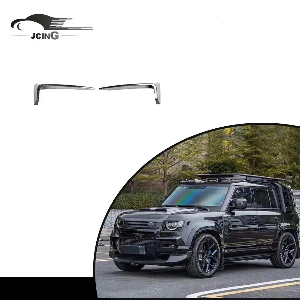 

For Land Rover Defender 110 2020-2023 Dry Carbon Front Bumper Canards Fins Lip Splitters