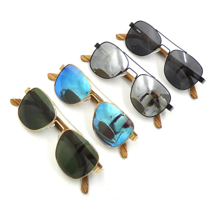 

2021 New Fashionable Trendy Full Rime Polarized Lens with Wooden Temple Unisex Sunglasses