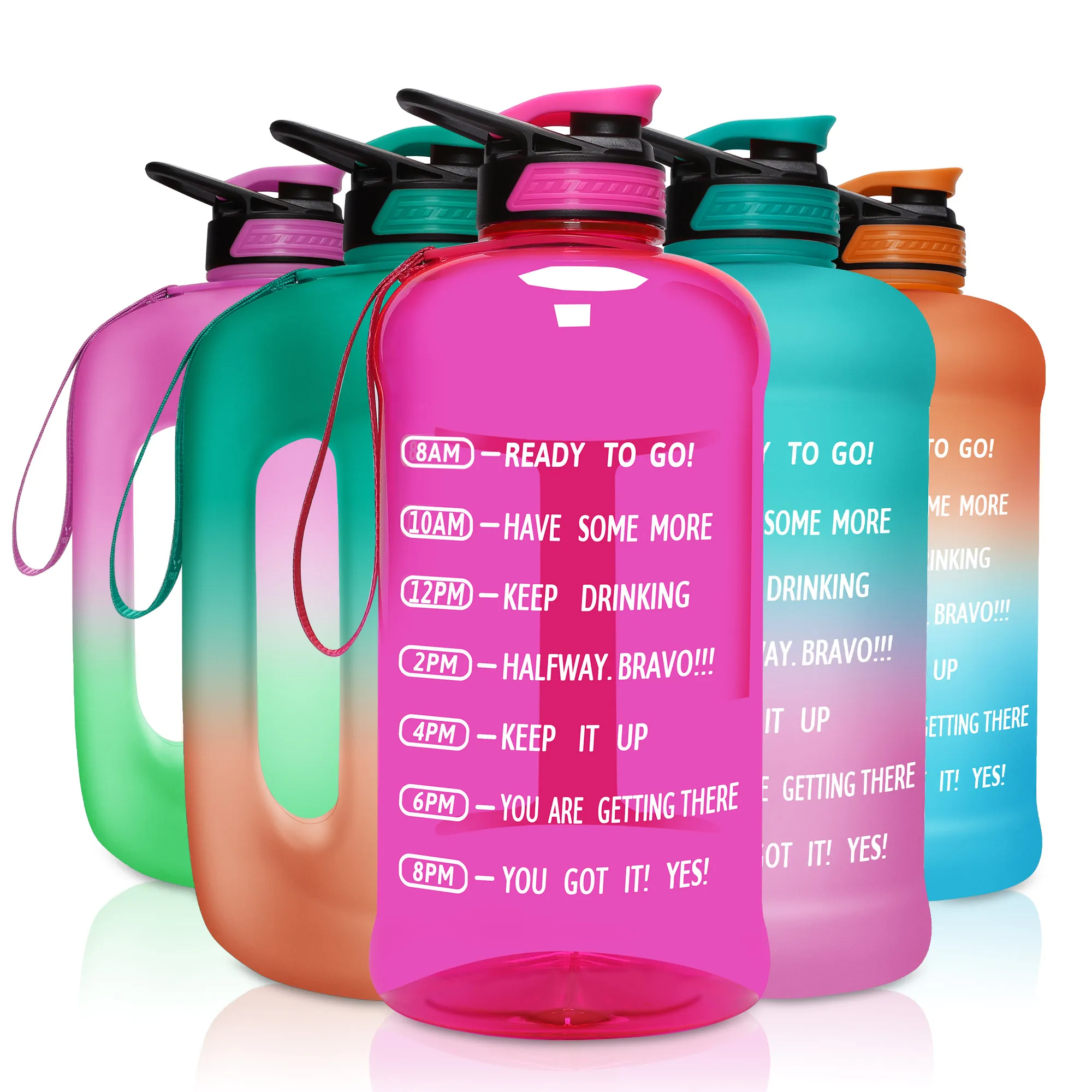 

Keepto 128 Oz Large Capacity Gallon Motivational Water Bottle Wide Mouth With Time Marker, Customized color
