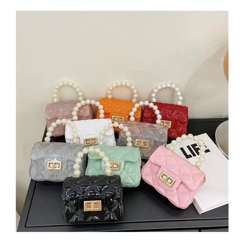 

2022 summer candy color clear mini kid jelly purse pvc Crossbody Bags women small Shoulder silicone jelly bag, 9 colors
