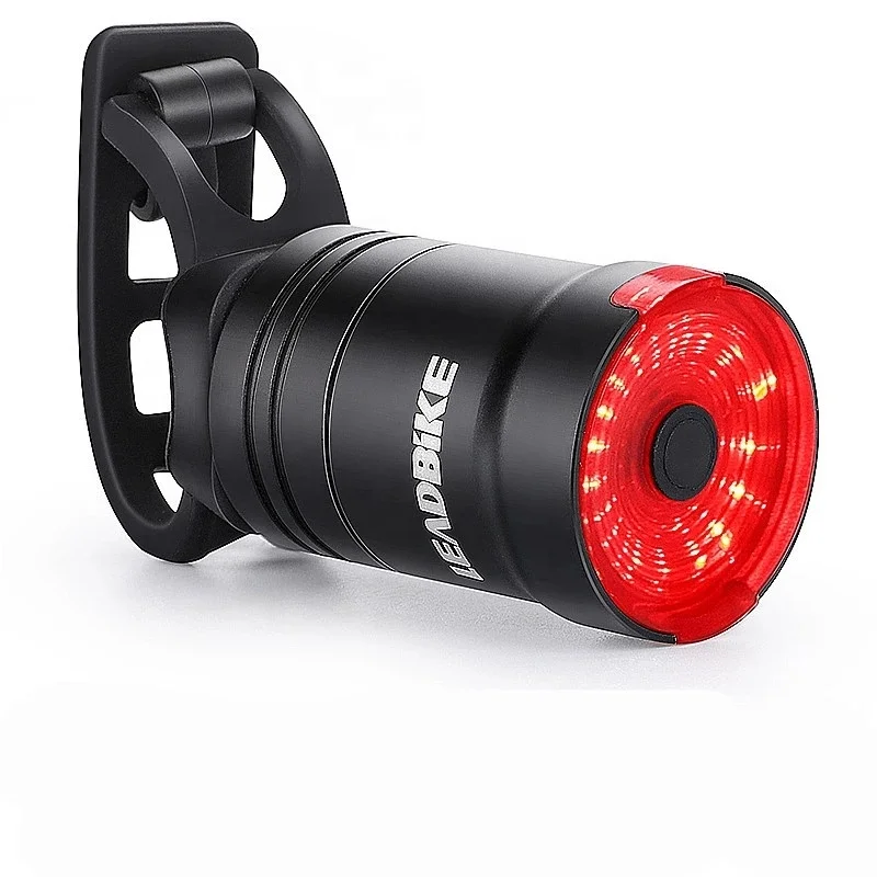 

Bicycle Smart Auto Brake Sensing Light IPx6 Waterproof Tail Light USB Rechargeable Cycling LED Bike Rear Light Mtb Accessories, Black + red
