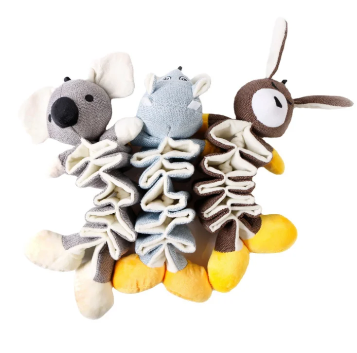 

2021 New arrival Spring plush toy plush hippo kangaroo koala cotton pet toys set small pet toys, As is shown in