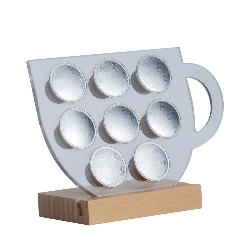 

Standing type Bamboo Coffee Pod container Holder Countertop Capsule coffee Holder Organizer