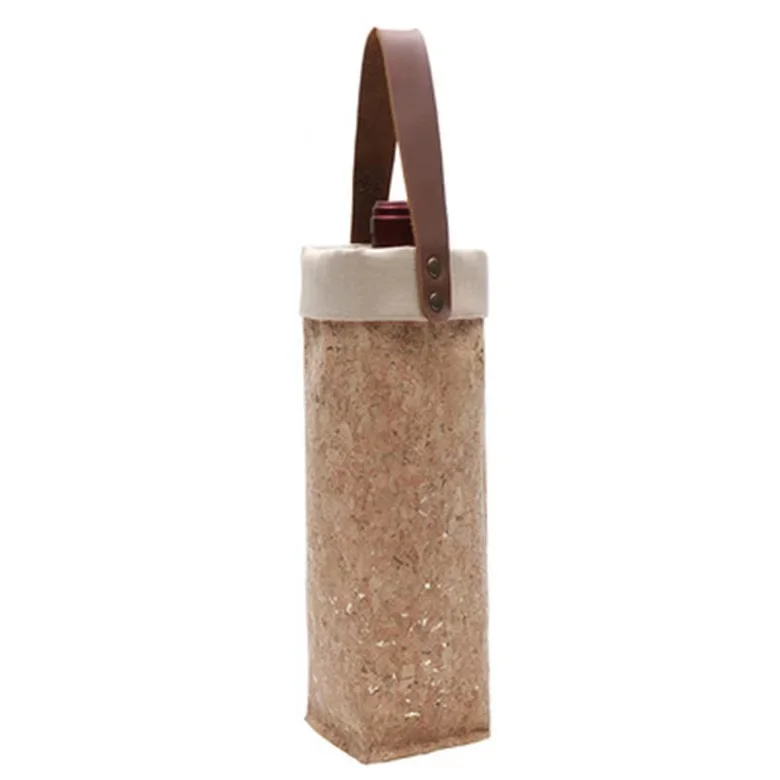 

2021 new listing custom cork cloth portable insulation wine bag
