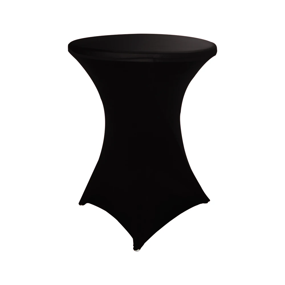 

Banquet Wedding Black Tablecloth Spandex Party Wholesale Plain Color Cocktail Round Table Covers