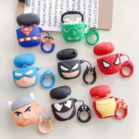 

For Marvel Apple Airpods Case 3D Cartoon Character Design Cover With Finger Ring