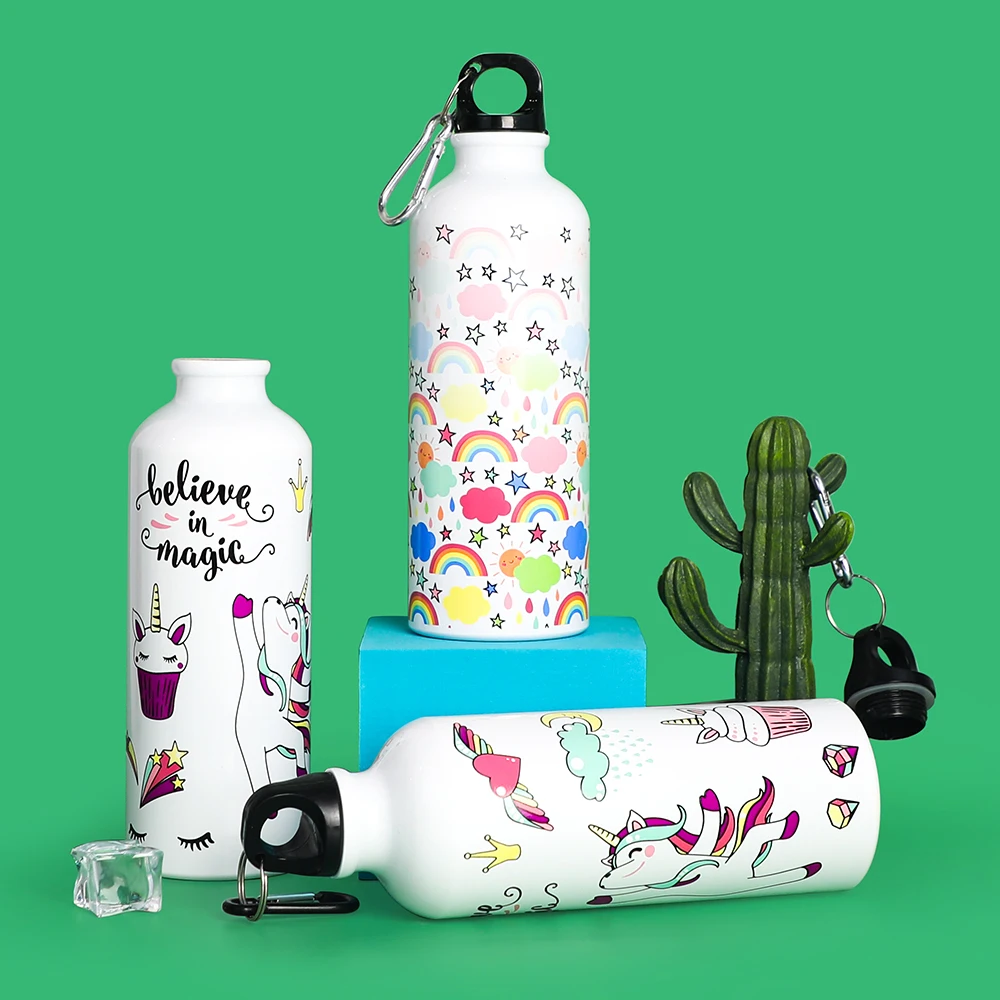 

Modern military personalized aluminum cold metal sports custom kids sublimation water bottle for school, Support customization
