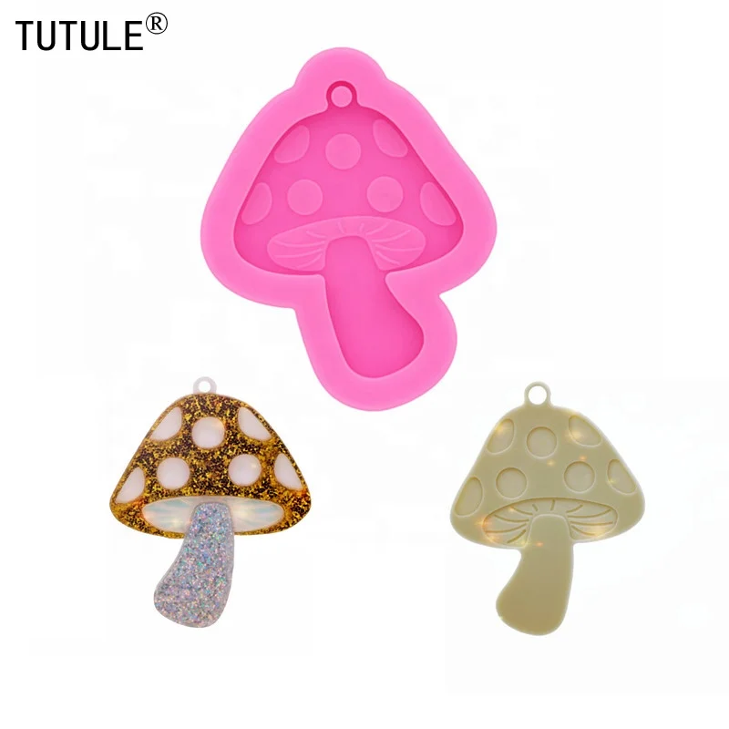 

Shiny Toadstool Mushroom Earrings Resin Silicone Mold Jewelry Flexible Resin Handcraft Epoxy Resin Polymer Clay Food Mold